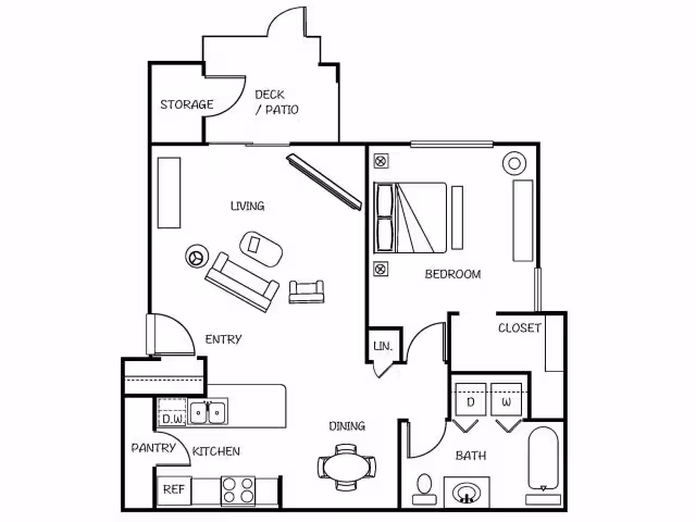 1x1 L Building L306 floor plan